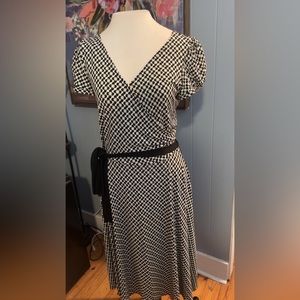 Vintage London Times Black and White A-Line Dress Size 14